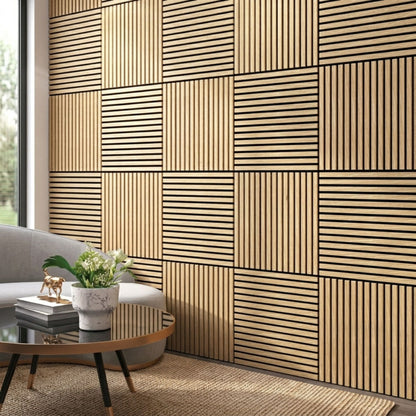 60 x 60cm Wood Finish Sound Absorbing Panels  4 Pack