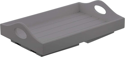 AAMEN Foldable Wooden Sofa Arm Tray – Clip-On Table for Coffee, Snacks & Remotes – Grey, No-Assembly, Eco-Friendly (W20 x L30 x H18.5cm)