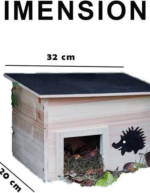 Load image into Gallery viewer, Wooden Hedgehog House Garden, Predator-Proof Wooden House, Garden Shelter, Slopped Roof And Full Wood Floor Winter House, Hedgehog Gifts
