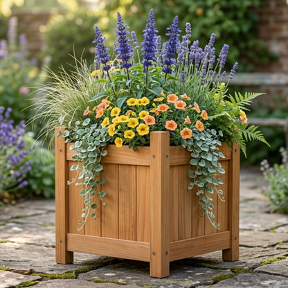 Wooden Square Planter for Garden and Patio
