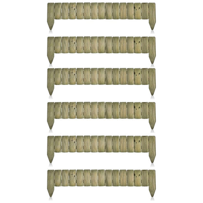 Wooden Edge Log Garden Lawn Border Edging Panel