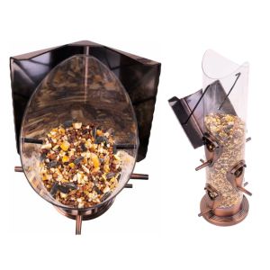 6-Port Metal Wild Bird Feeder – Water Resistant Hanging Tube for All-Season Use