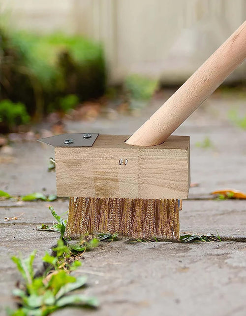 Load image into Gallery viewer, AAMEN Heavy Duty Weed Brush with Long Handle – Outdoor Patio Cleaner &amp; Wire Brush Gardening Tool (120x5x5cm)
