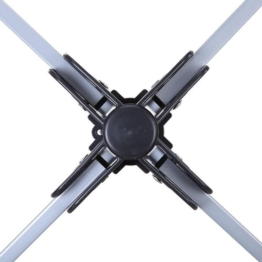 AAMEN 60M Rotary Clothes Airer - 4 Arm Outdoor Washing Line with Metal Spike & Cover (Silver & Grey)