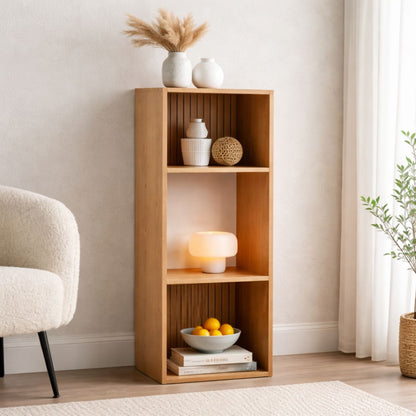 3-Tier Cube Storage Unit – Modern Wooden Bookcase & Shelving