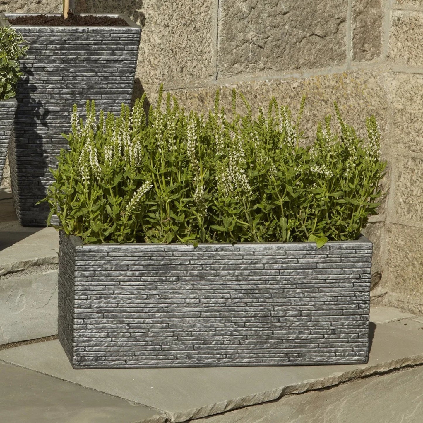 Slate Brick Effect Garden Planter Trough