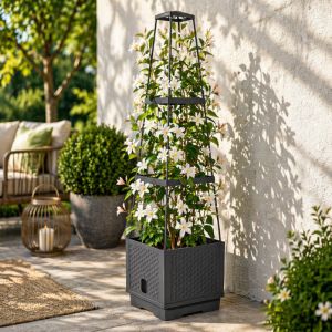 Tomato Planter Box Trellis Attached 105cm Self Watering Garden Vegetable Pot