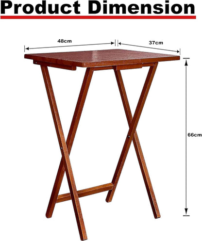 AAMEN Portable Folding Table – Wooden Snack Tray, TV Tray, Laptop & Side Table, Foldable Desk for Living Room, Natural Wood Finish