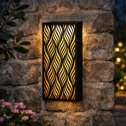 Metal Wall Art Solar Light – Warm White LEDs, Auto Dusk On, Rechargeable (Diamonds)