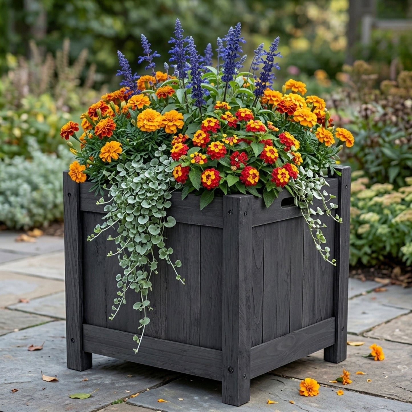 Wooden Square Planter for Garden and Patio