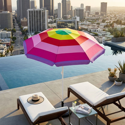 Summer Portable Beach Umbrella with UV Lining