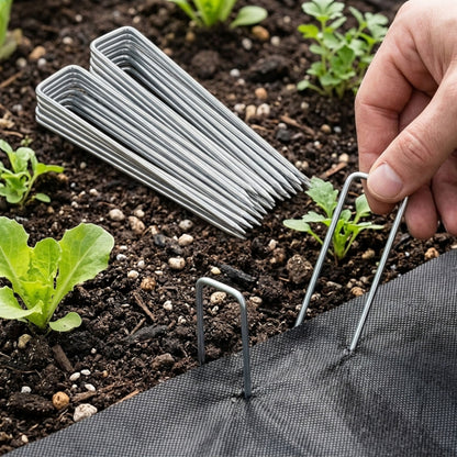 U-Shaped Garden Staples and Ground Hooks - 6 Pack