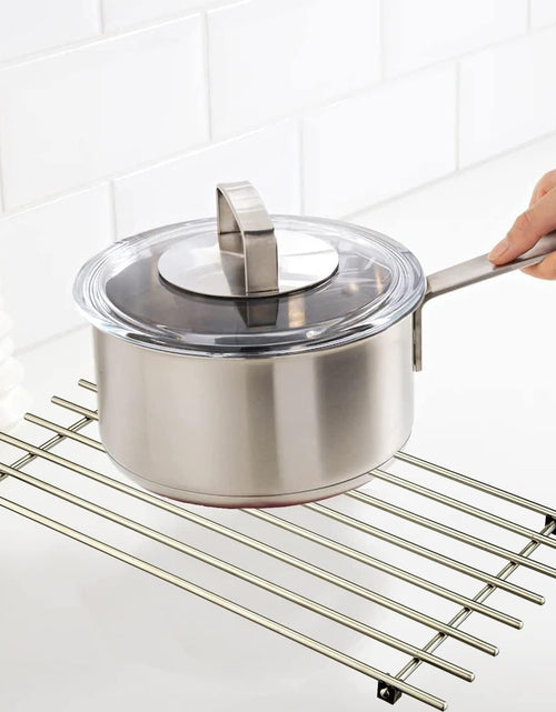 Load image into Gallery viewer, AAMEN Modern Metal Trivet for Kitchen Table, Strong Trivets for Hot Pans, Hot Trays, &amp; Plates Stand, Rectangular Trivet Stainless Steel Worktop Protector (Pot Holder)
