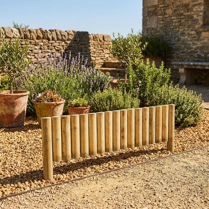 Wooden Garden Border Fence and Log Edging Board