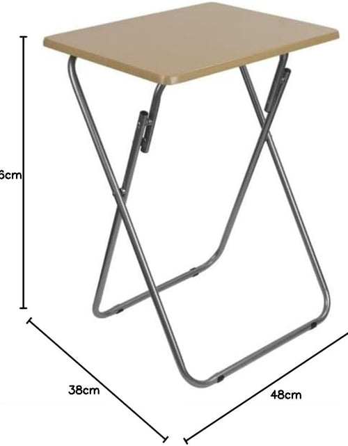 Load image into Gallery viewer, Wooden Folding Snack &amp; Laptop Table – Portable, Multi-Purpose Tray Table for Home &amp; Outdoor Use (Natural Wood Finish, 19.09&quot; x 14.57&quot; x 26&quot;)
