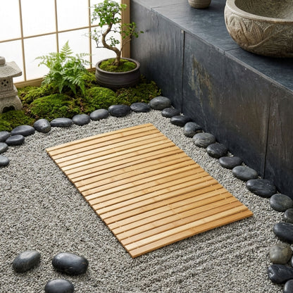 Natural Bamboo Bathroom Mat for Shower, Tub & Ensuite