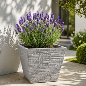 Slate Effect Garden Planter (Small) – Perfect for Herbs & Bedding Plants