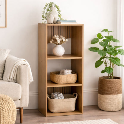 3-Tier Cube Storage Unit – Modern Wooden Bookcase & Shelving