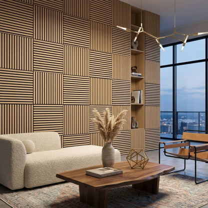 60 x 60cm Wood Finish Sound Absorbing Panels  4 Pack