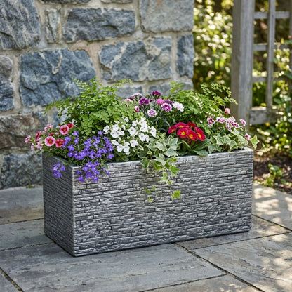Slate Brick Effect Garden Planter Trough