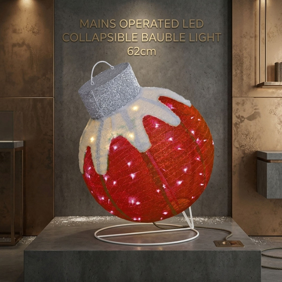 60 LED Collapsible Bauble Light 60 LEDs Mains Operated