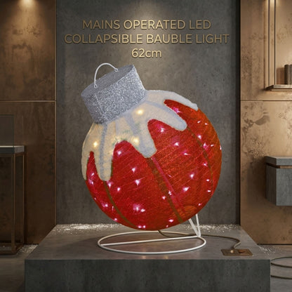 60 LED Collapsible Bauble Light 60 LEDs Mains Operated