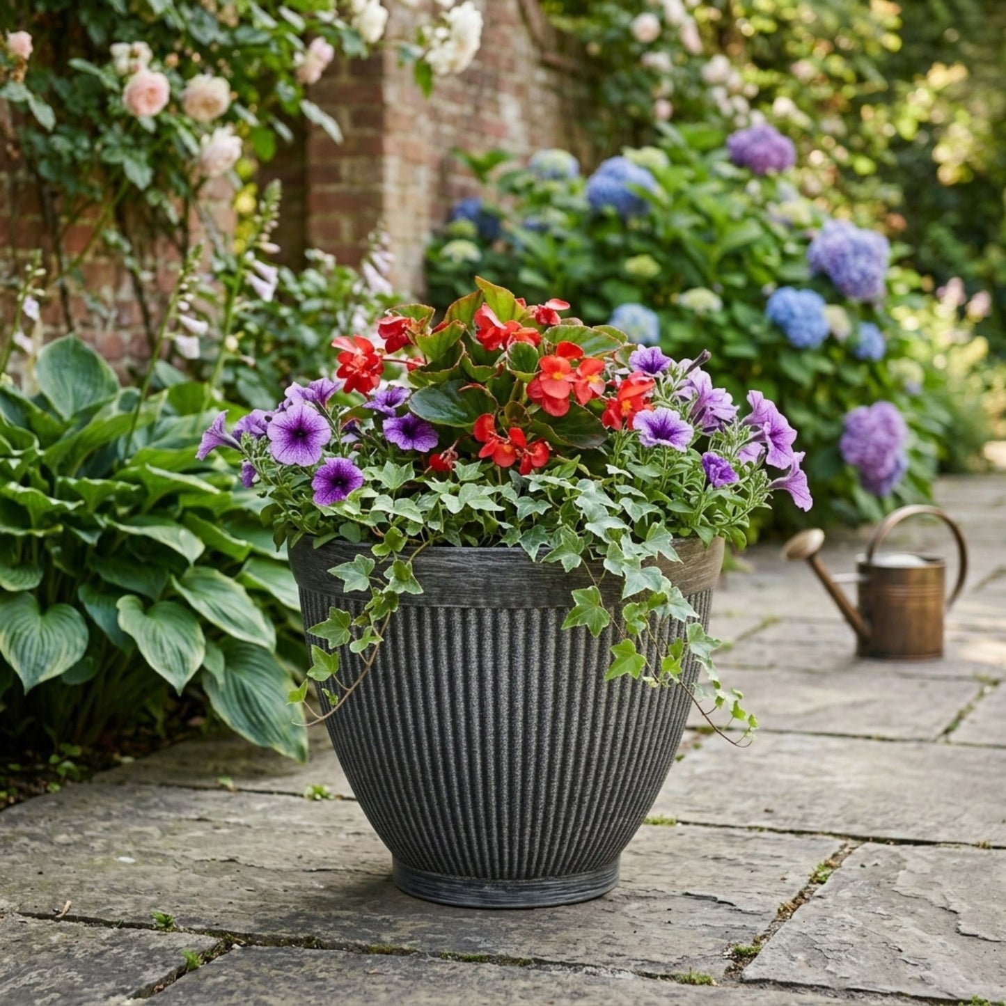 Metal Style Vertical Planter for Herbs and Flowers