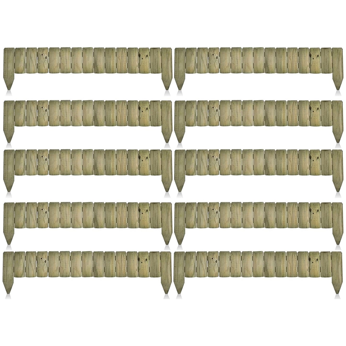 Wooden Edge Log Garden Lawn Border Edging Panel
