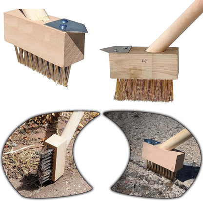 AAMEN Heavy Duty Weed Brush with Long Handle – Outdoor Patio Cleaner & Wire Brush Gardening Tool (120x5x5cm)