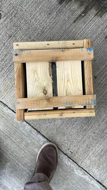 AAMEN Square Wooden Planter Box – Natural Timber Finish, Durable Hardwood for Outdoor Gardens & Patios