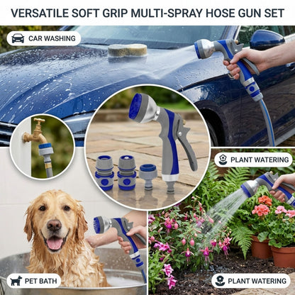 Heavy Duty Hose Spray Gun Set – 7 Function Watering Nozzle Kit
