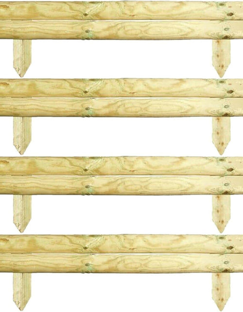 Load image into Gallery viewer, AAMEN 2 Bar Wooden Border Edging,Fixed Picket Fence Edging, Lawn Edging Border, Horizontal Log Roll Border Edging Ideal for Flowerbeds, Small Boundary Fencing(H 14 x W 100 x D 7 cm)
