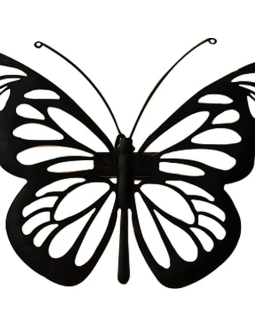 Load image into Gallery viewer, AAMEN Weatherproof Solar LED Butterfly Wall Art, Garden Metal Butterfly Outdoor Fence Ornaments Decoration Lights, Novelty Fence Wall Decoration Light - Outdoor with White Glow
