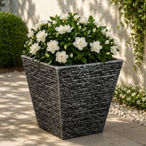 Small Pewter Slate Style Planter – Modern Concrete Look Flower Pot