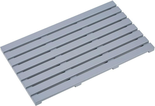 AAMEN Bamboo Wooden Bath Mat, Shower Mat Non-Slip Waterproof, Bathroom Floor Mat for Indoor Outdoor, Floor Mat for Bathtub Spa, Duckboard Bath Mat, Grey