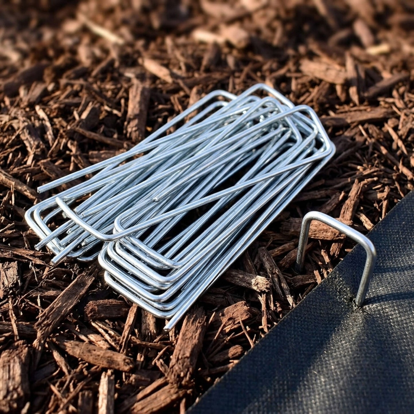 U-Shaped Garden Staples and Ground Hooks - 6 Pack