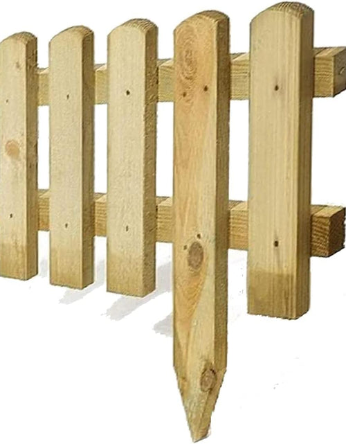 Load image into Gallery viewer, AAMEN 4-Pcs Wooden Picket Fence Panels – Freestanding Decorative Garden Border, Natural Wood Lawn Edging (120 x 3 x 30cm Approx.)
