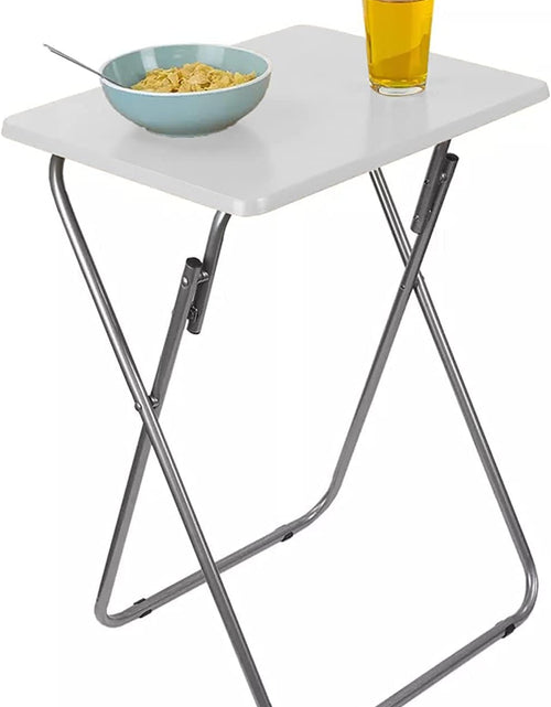 Load image into Gallery viewer, Wooden Folding Snack &amp; Laptop Table – Portable, Multi-Purpose Tray Table for Home &amp; Outdoor Use (Natural Wood Finish, 19.09&quot; x 14.57&quot; x 26&quot;)
