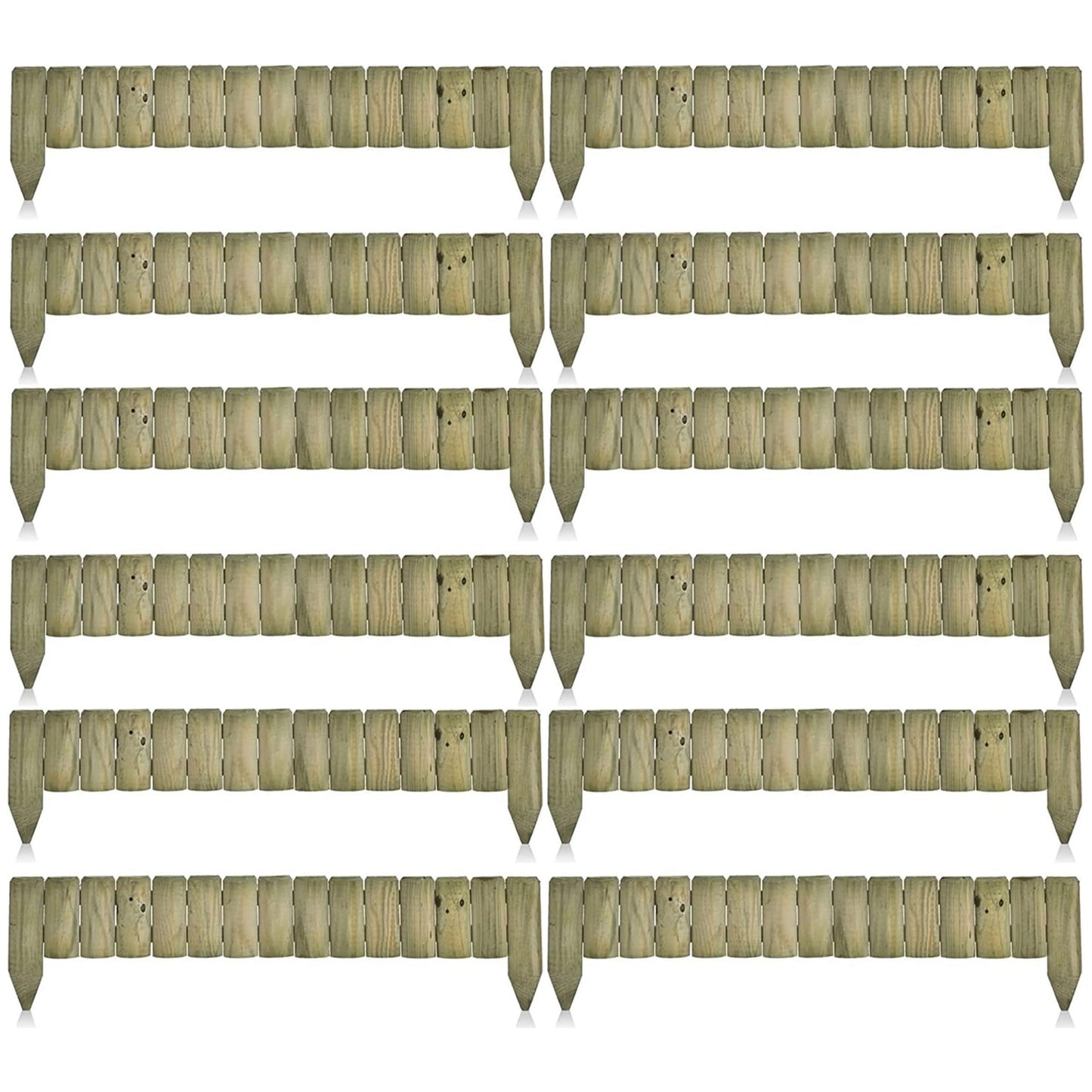 Wooden Edge Log Garden Lawn Border Edging Panel