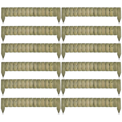 Wooden Edge Log Garden Lawn Border Edging Panel