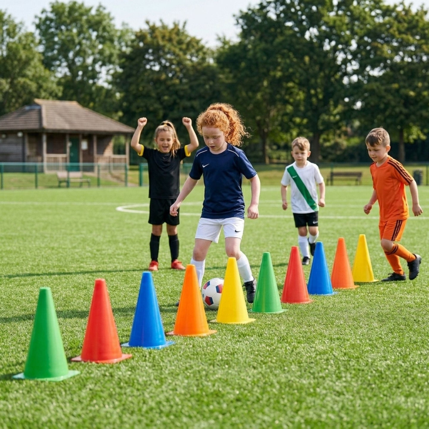 10Pcs Football Training Cones, Plastic Marker Cones