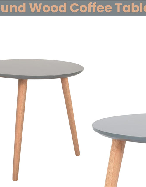 Load image into Gallery viewer, AAMEN Modern Scandinavian Round Coffee Table – 40cm White Top with Bamboo Legs
