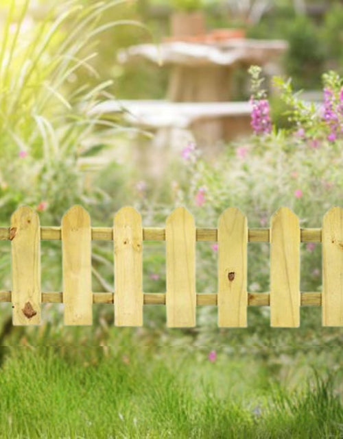 Load image into Gallery viewer, AAMEN Wooden Freestanding Picket Fence Panels – Natural Wood Decorative Garden Edging for Patios, Guest Houses &amp; Outdoor Spaces

