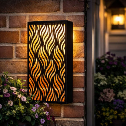 Metal Wall Art Solar Light – Warm White LEDs, Auto Dusk On, Rechargeable (Diamonds)