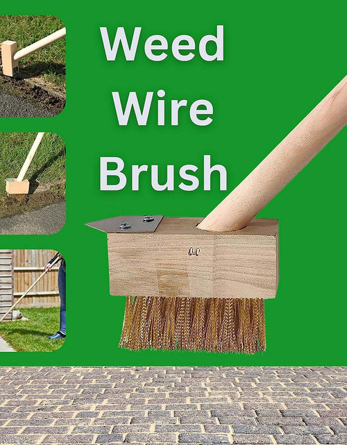 Load image into Gallery viewer, AAMEN Heavy Duty Weed Brush with Long Handle – Outdoor Patio Cleaner &amp; Wire Brush Gardening Tool (120x5x5cm)
