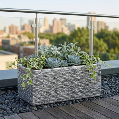 Slate Brick Effect Garden Planter Trough
