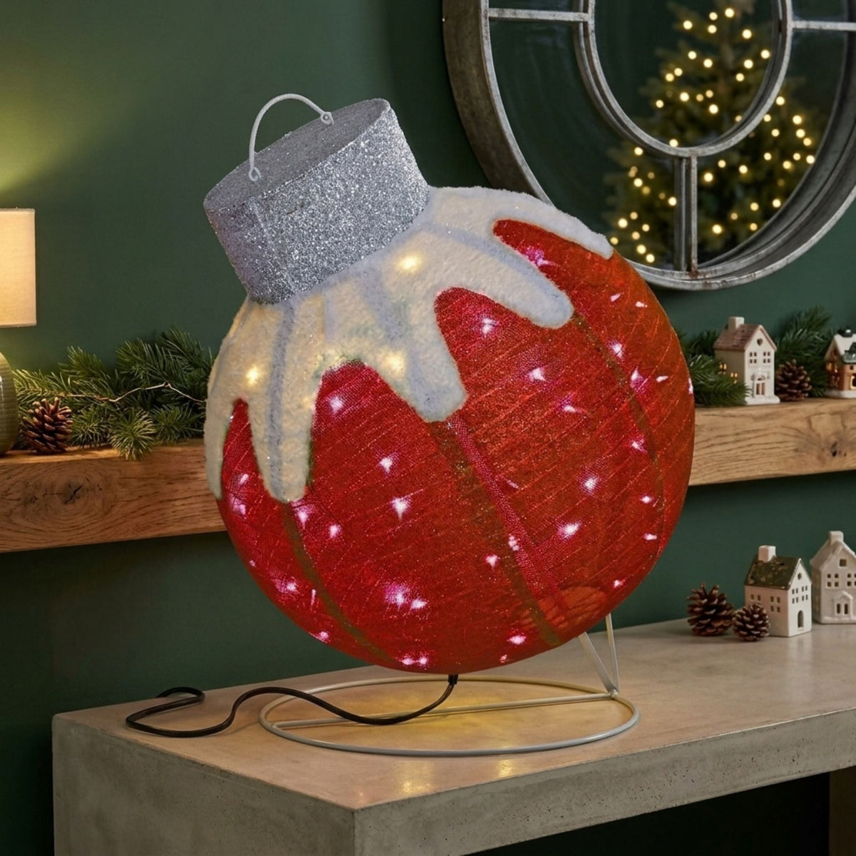 60 LED Collapsible Bauble Light 60 LEDs Mains Operated