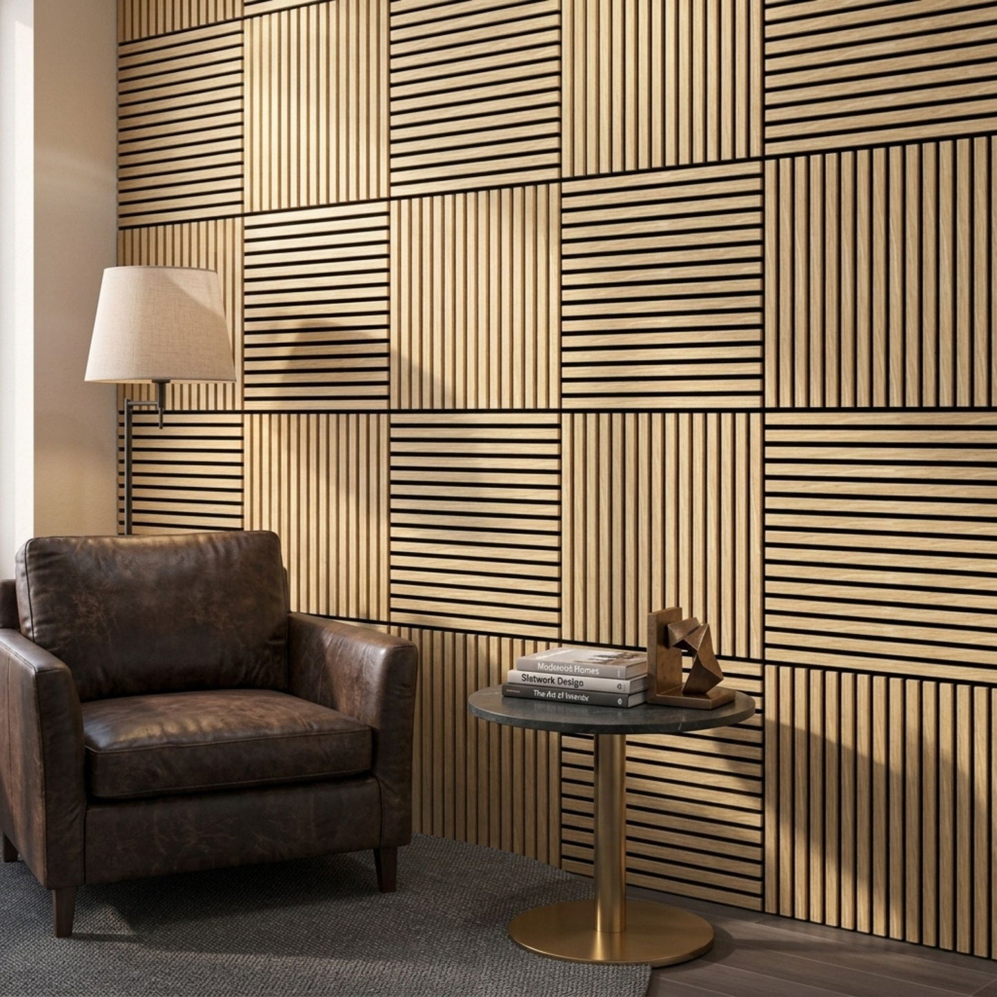 60 x 60cm Wood Finish Sound Absorbing Panels  4 Pack