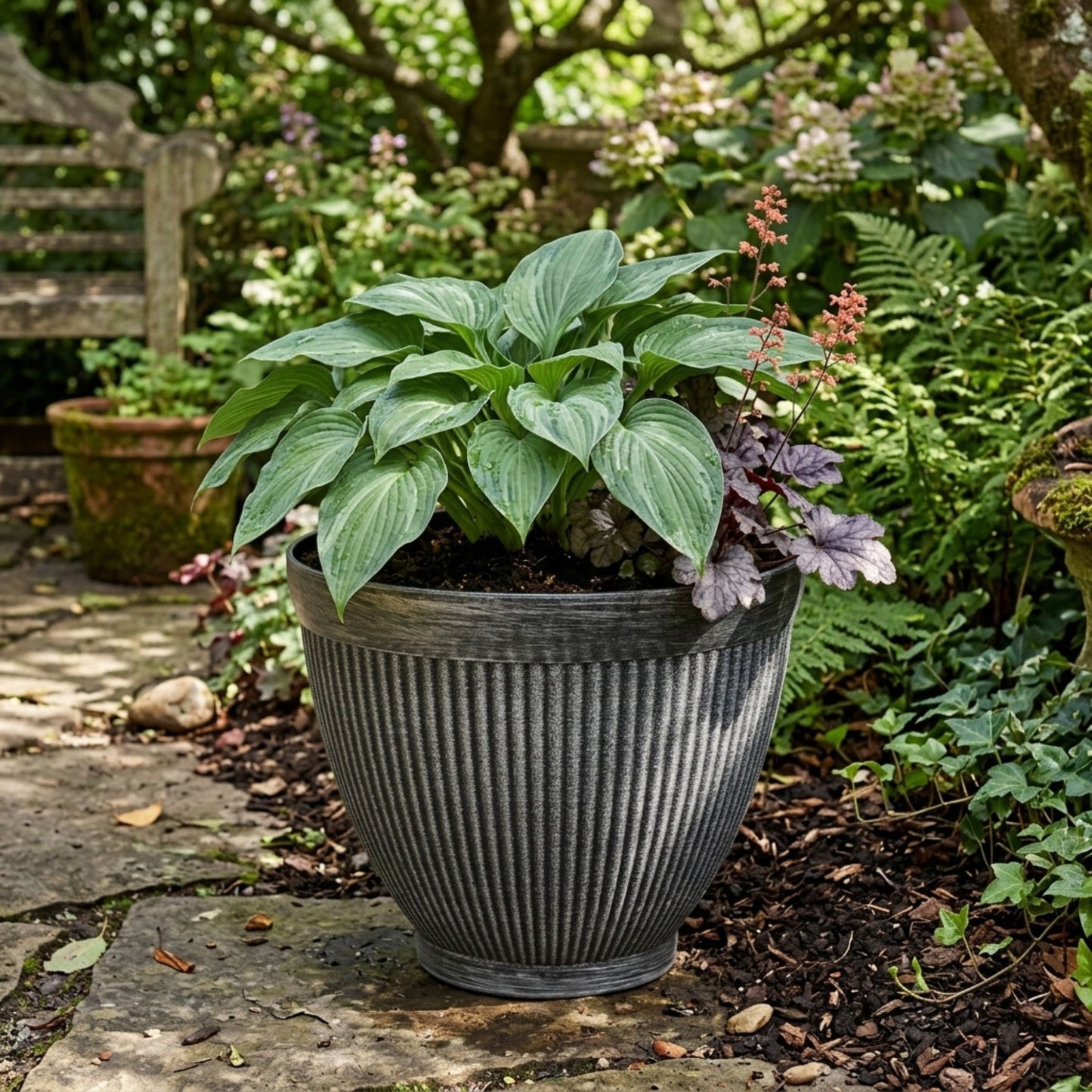Metal Style Vertical Planter for Herbs and Flowers