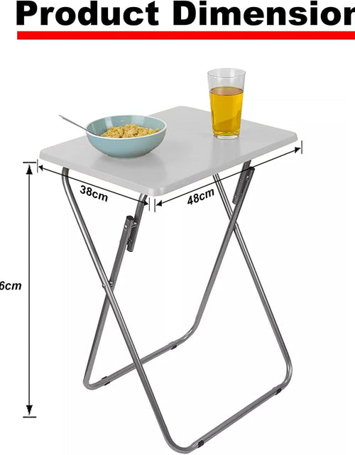 Load image into Gallery viewer, Wooden Folding Snack &amp; Laptop Table – Portable, Multi-Purpose Tray Table for Home &amp; Outdoor Use (Natural Wood Finish, 19.09&quot; x 14.57&quot; x 26&quot;)
